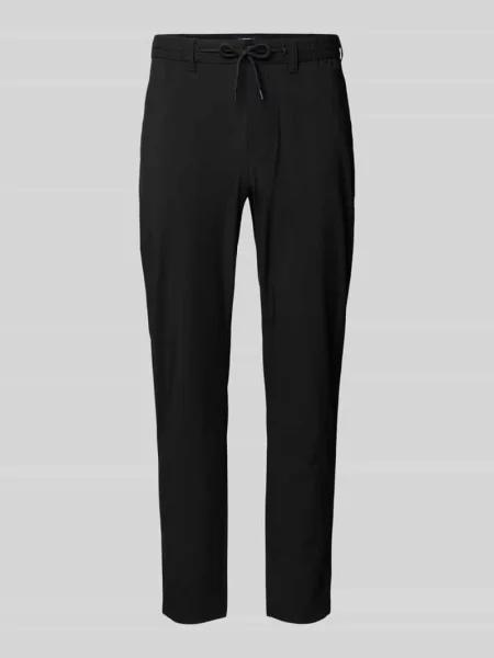Spodnie materiałowe o kroju tapered fit z tunelem Mcneal czarne