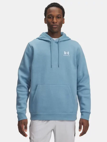 Hanorac cu glugă Under Armour din fleece alb