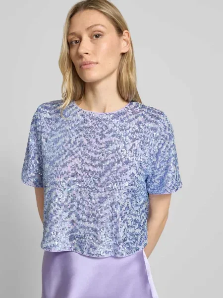T-shirt o krótkim kroju z cekinami model Dine' Guido Maria Kretschmer Woman