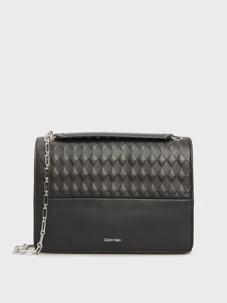 Стьобана міні сумка на ланцюжку Calvin Klein чорна