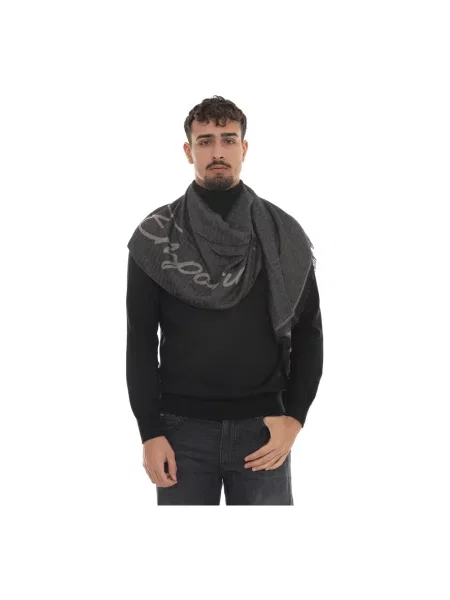 Haftowana szal Emporio Armani szara