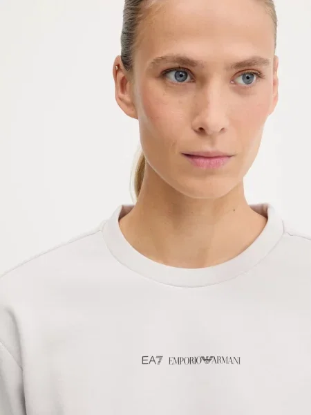 Свитер Ea7 Emporio Armani с принтом серый