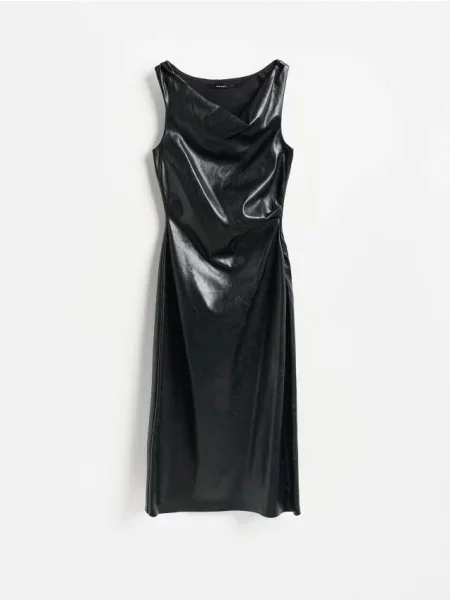 Reserved Rochie din piele ecologică negru