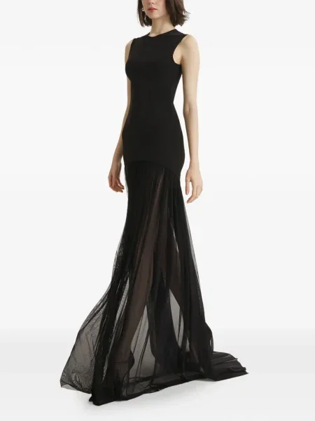 Rochie maxi 2310 Studio din tul de costum negru