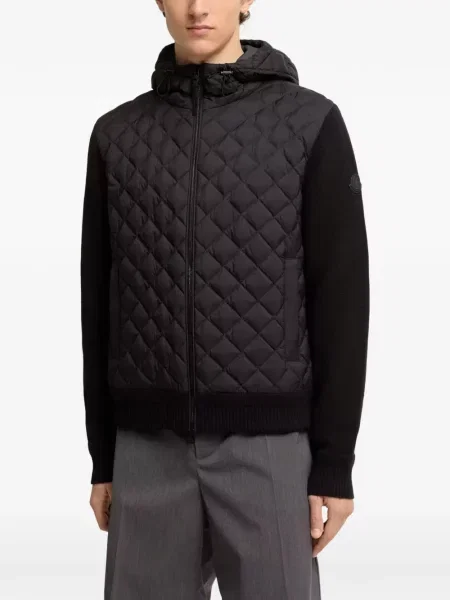 Pulover Moncler cu glugă cu cordon negru