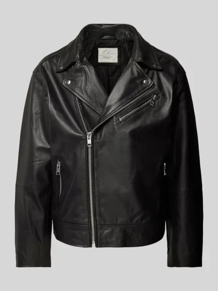 Kurtka skórzana Jack & Jones Premium czarna