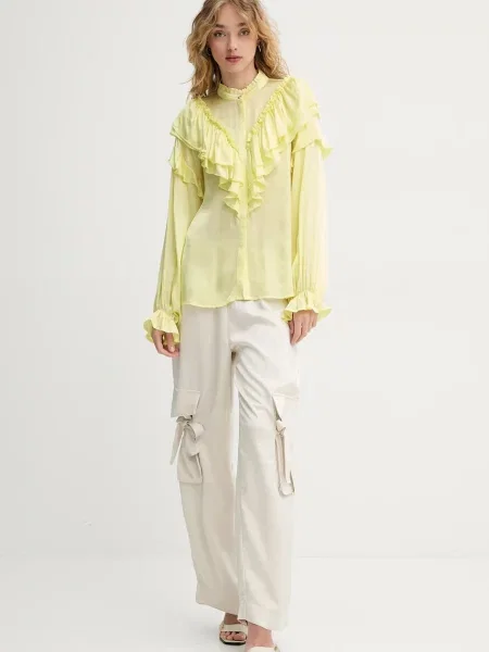 Bruuns Bazaar koszula regular ze stójką żółty