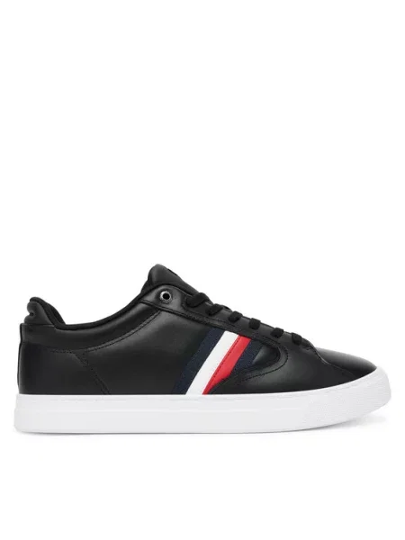 Superge Tommy Hilfiger Icon Court Stripes črna