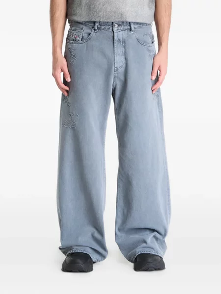 Ošoupané džíny Diesel D-Rise s oděrkami modré
