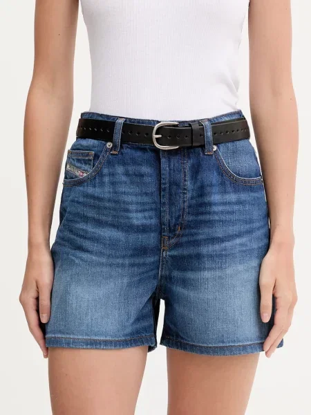 Traper kratke hlače Diesel DE-JIRO SHORTS bez uzorka visoki struk plava