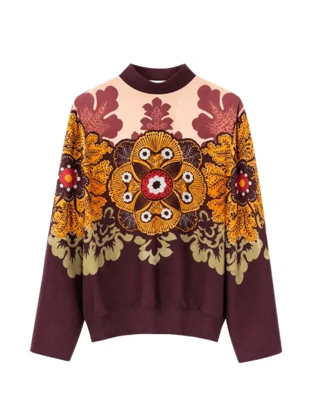 Hanorac La Doublej cu model floral cu imagine violet