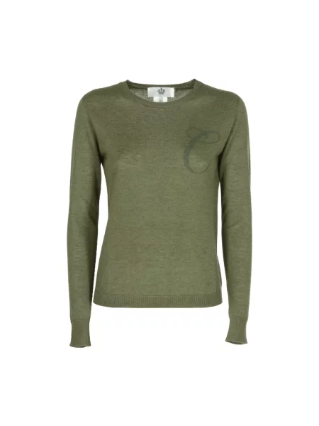 Długi sweter Dee Ocleppo z kaszmiru z długim rękawem zielony