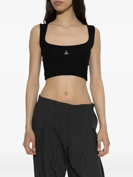 Top Vivienne Westwood cu broderie negru