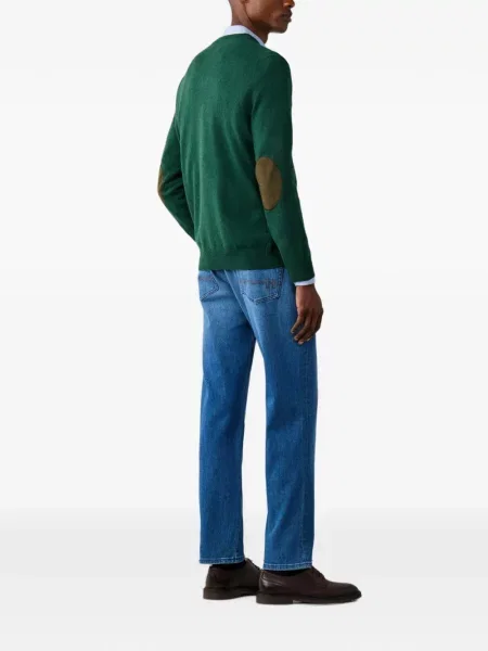 Pulover Hackett London cu decolteu în V verde