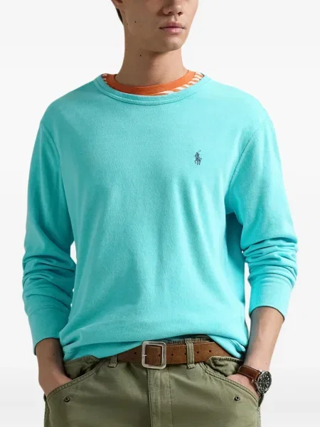 Ochelari de soare Polo Ralph Lauren cu broderie din piele maro