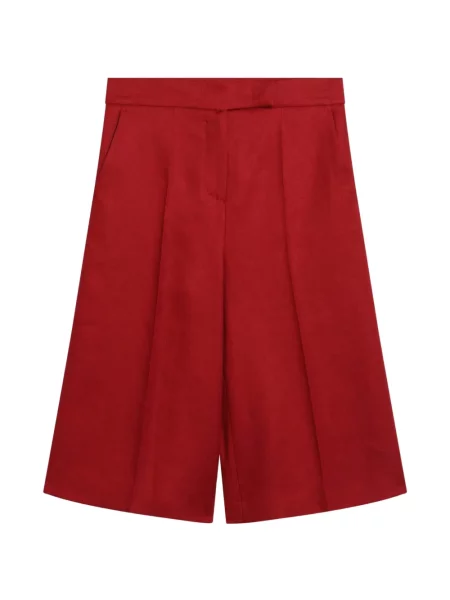 Lniane bermudy Max Mara czerwone