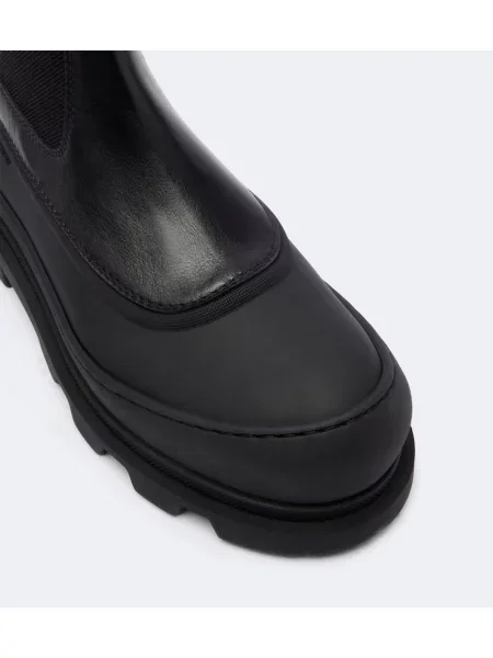 Cizme scurte Moncler din piele negru