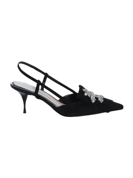 Czółenka Ermanno Scervino zamszowa z otwartą piętą czarna