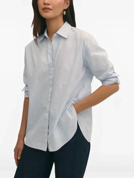 Ριγέ πουκάμισο Brooks Brothers ραβδωτό μεταξωτό ύφασμα λευκό