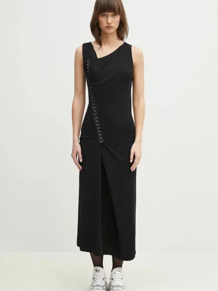 Maison Margiela rochie maxi mulată negru