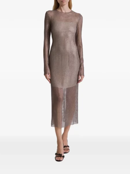 Rochie maxi Alberta Ferretti lungă de costum gri