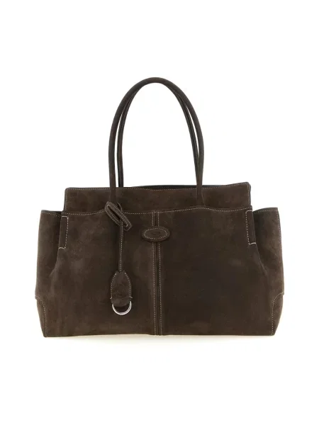 Shopperka Tod's zamszowa brązowa