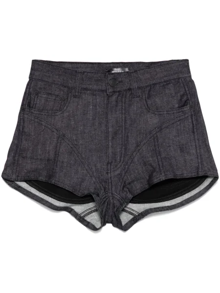 Pantaloni scurți din denim Mugler negru