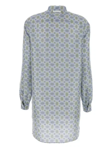 Rochie tip cămașă Prada de mătase de costum albastru