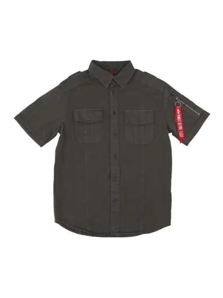 Krótka koszula z krótkim rękawem Alpha Industries z krótkim rękawem szara