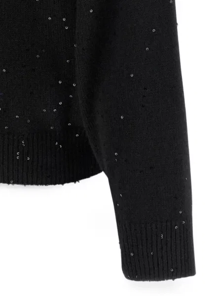 Pulover Brunello Cucinelli cu paiete negru