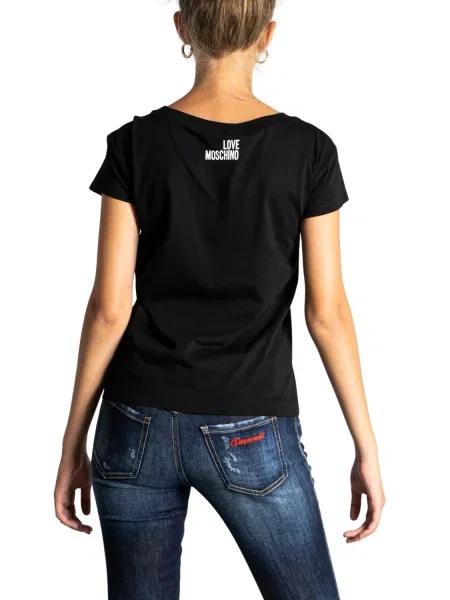 Koszulka Love Moschino z nadrukiem czarna