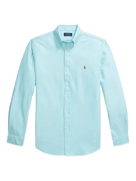 Lanena polo majica Polo Ralph Lauren karirana zelena