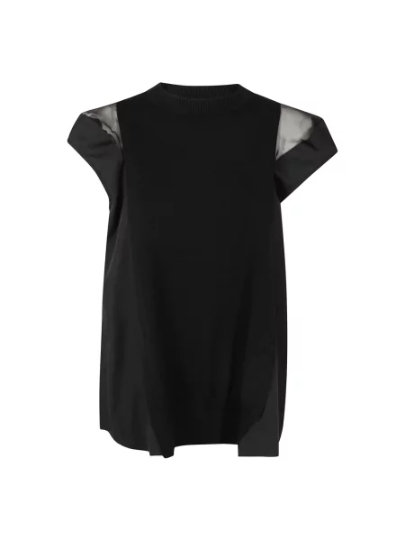 Dzianinowy sweter Sacai czarny