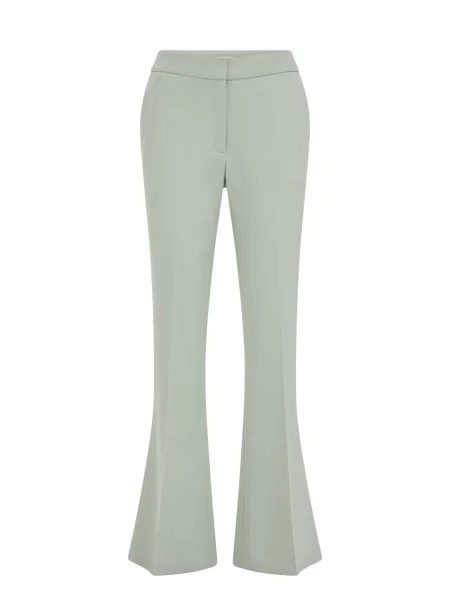 WE Fashion Pantaloni cu dungă mentă verde