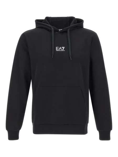 Hanorac cu glugă Ea7 Emporio Armani stretch negru