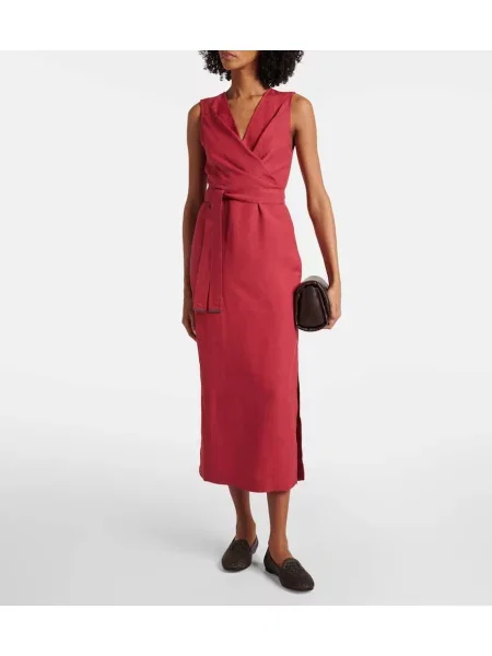 Rochie midi Brunello Cucinelli până la genunchi de costum roșu