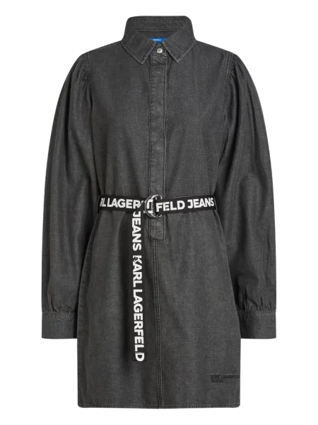 Rochie din denim Karl Lagerfeld Jeans de costum gri