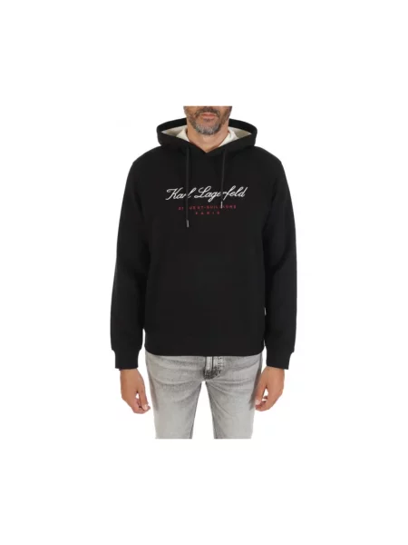 Bluza z kapturem Karl Lagerfeld z kapturem czarna