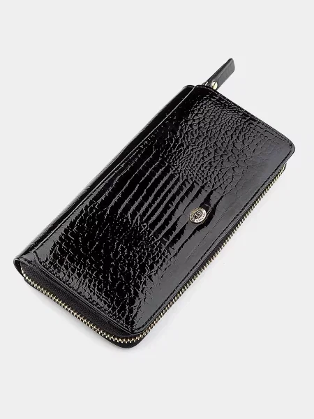 Кожаный кошелек St Leather Accessories черный