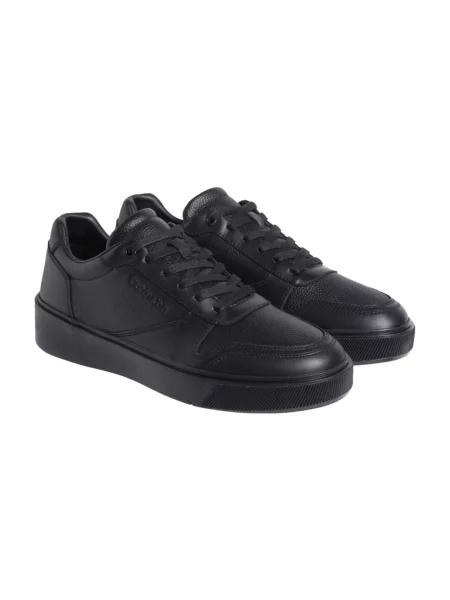 Sneakersy Calvin Klein sznurowane skórzane czarne