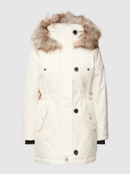 Parka ze sztucznym futrem model ‘IRIS’ Only biała