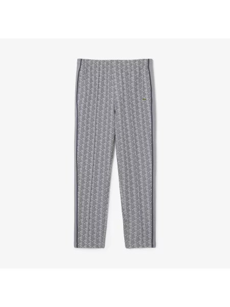 Lacoste Spodnie Dresowe Z Monogramem Paris Jasnoszare szary
