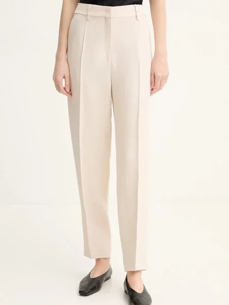 Iceberg pantaloni femei fason tigareta high waist bej
