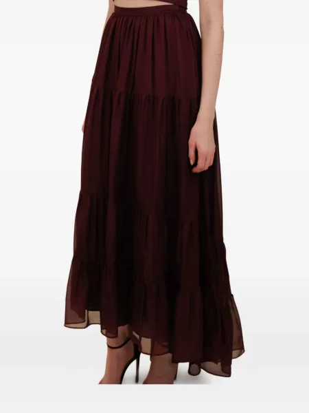 Fustă midi Azeeza din șifon până la genunchi