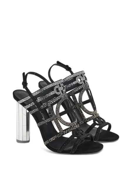 Sandale Ferragamo de cristal negru