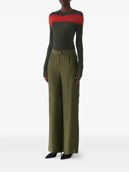 Pantaloni Jason Wu Collection din satin verde
