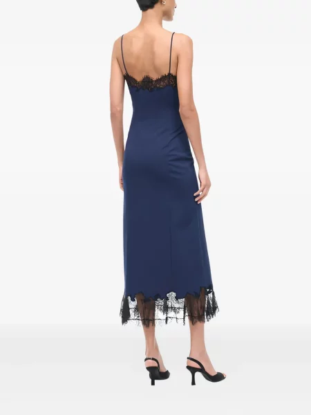 Rochie midi Staud din dantelă până la genunchi de costum albastru