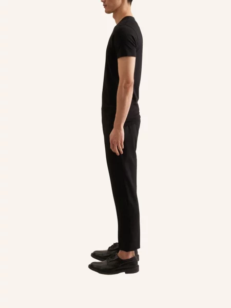 Seidensticker T-Shirt O Kroju Slim Fit schwarz czarna