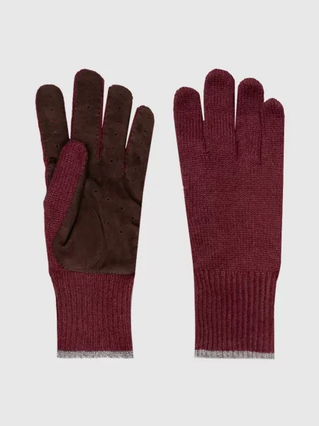 Перчатки Brunello Cucinelli бордовые