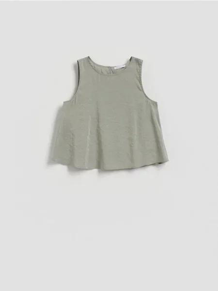 Reserved Bluză cu conținut ridicat de modal verde-pal verde